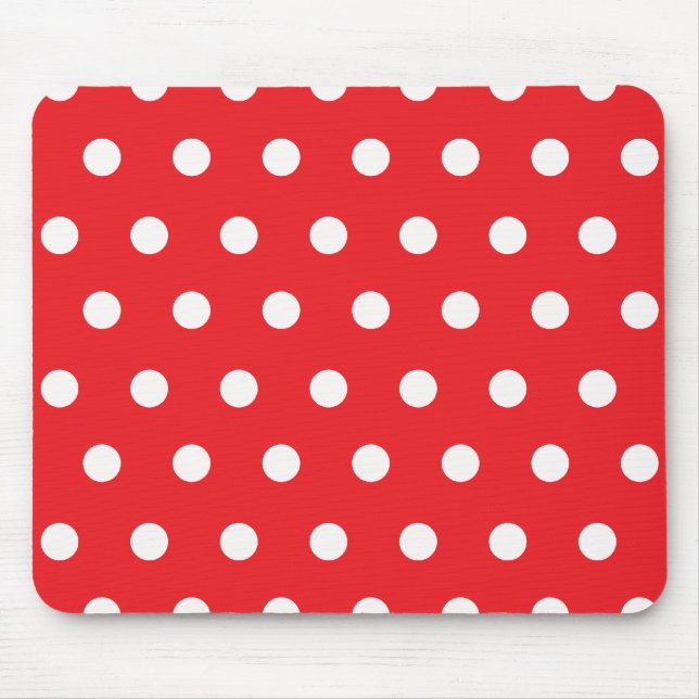 Red Polka Dot Mouse Pad (Front)