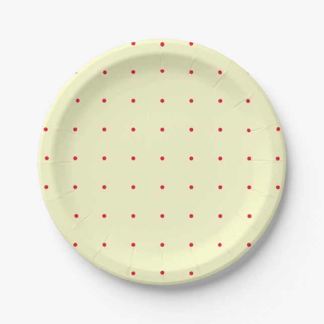 Red Polka Dot Paper Plate (Front)