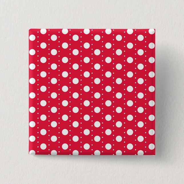 Red Polka Dot Pattern 15 Cm Square Badge (Front)
