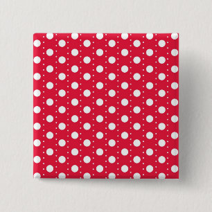 Red Polka Dot Pattern 15 Cm Square Badge