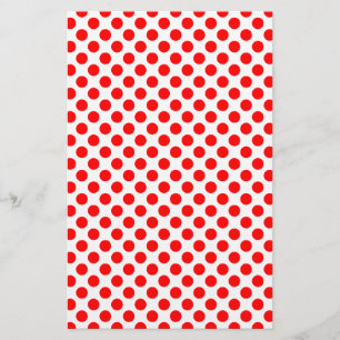 Red Polka Dot Pattern Stationery