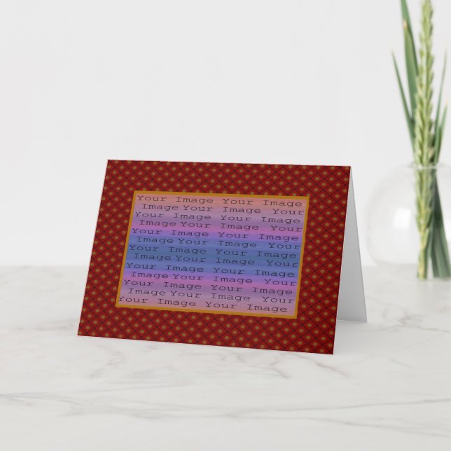 Red Polka Dot Photo Greeting Card (Front)
