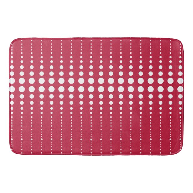 Red polka dot , polka dot, retro, retro polka dot bath mat (Front)