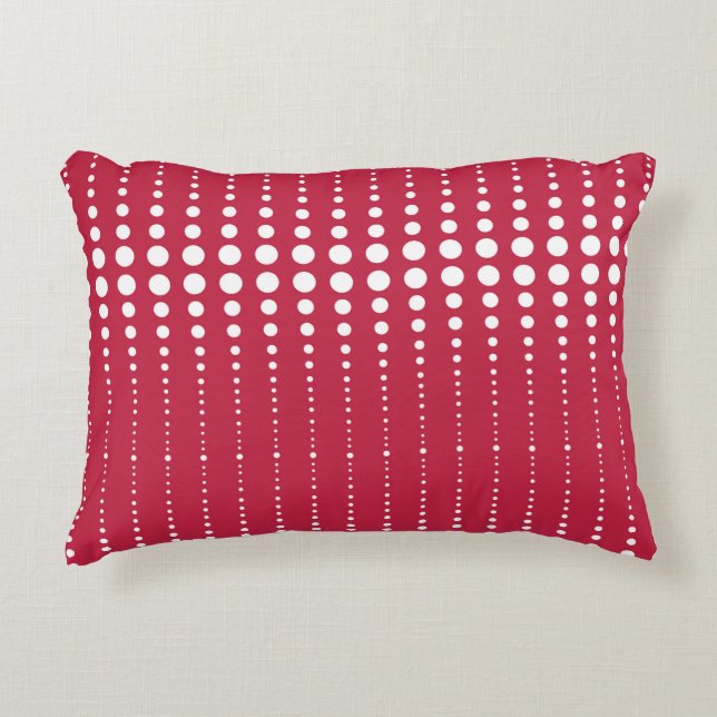 Red polka dot , polka dot, retro, retro polka dot decorative cushion (Front)