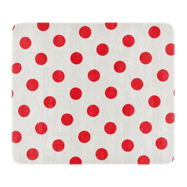 Red Polka Dot Retro Design Cutting Board (Front)