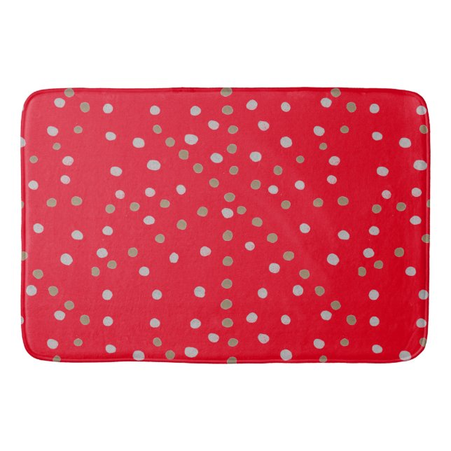 Red Polka Dots Bath Mat (Front)