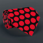Red Polka Dots Black Custom Valentine's Day Gift  Tie<br><div class="desc">Designed with cute red polka dots patterns in solid black background. You may change to any background color as you wish. Makes a great gift or party favor for any event!</div>