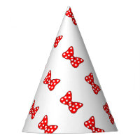 Red Polka Dots Bows on White Background
