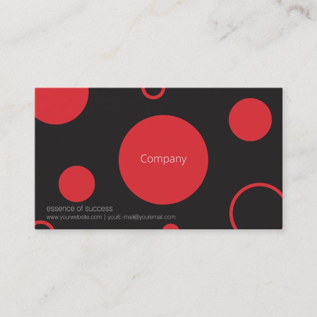Red Polka Dots Business Card (Front)