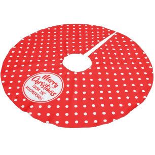 Red Polka Dots Christmas Tree Skirt