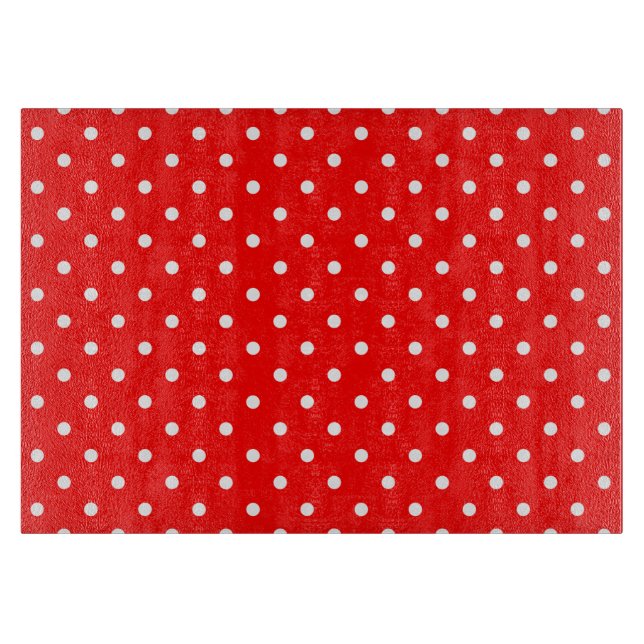 Red Polka Dots Cutting Board (Front)