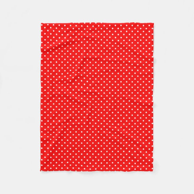 Red Polka Dots Fleece Blanket (Front)