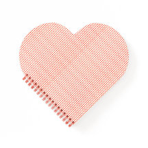 Red Polka Dots Heart Shaped Spiral Notebook