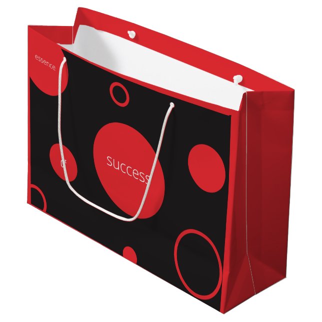Red Polka Dots Large Gift Bag (Front Angled)