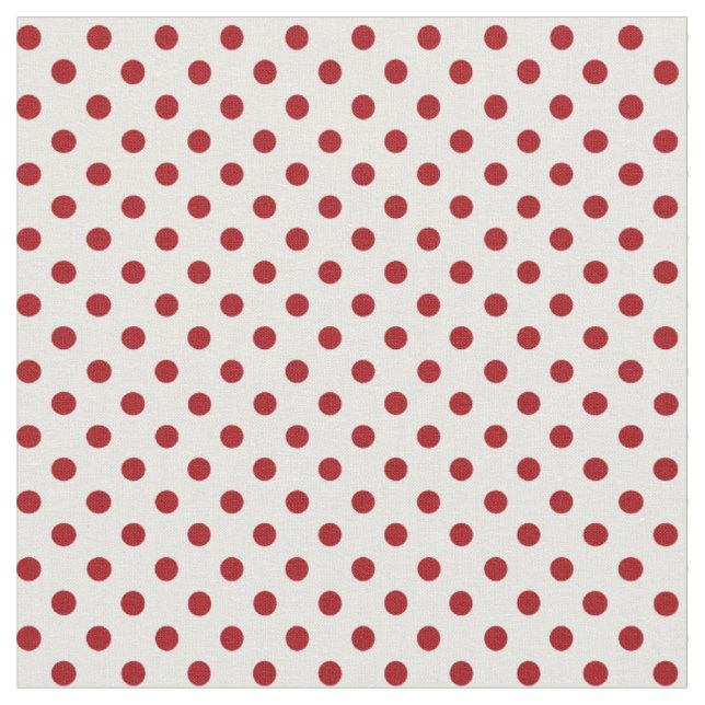 Red polka dots on a white background. fabric (Close Up)