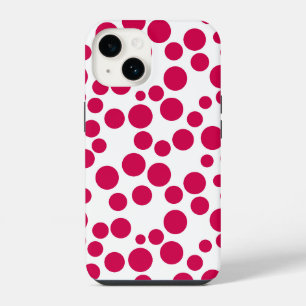 red polka dots on a white background iPhone 14 case