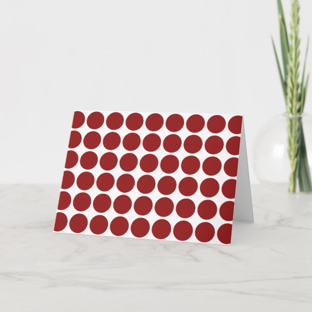 Red Polka Dots on White Holiday Card (Front)