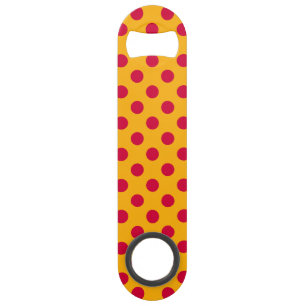 Red polka dots on yellow
