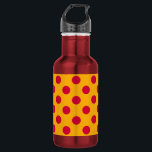 Red polka dots on yellow 532 ml water bottle<br><div class="desc">Red polka dots on yellow</div>