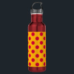Red polka dots on yellow 710 ml water bottle<br><div class="desc">Red polka dots on yellow</div>