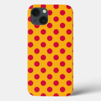 Red polka dots on yellow Case-Mate iPhone case
