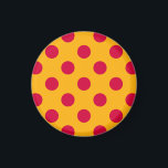 Red polka dots on yellow magnet<br><div class="desc">Red polka dots on yellow</div>
