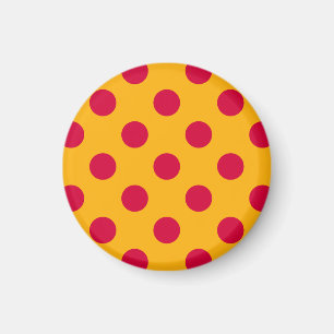 Red polka dots on yellow magnet