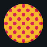 Red polka dots on yellow magnet<br><div class="desc">Red polka dots on yellow</div>