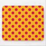 Red polka dots on yellow mouse pad<br><div class="desc">Red polka dots on yellow</div>
