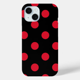 red polka-dots pattern iPhone 15 case