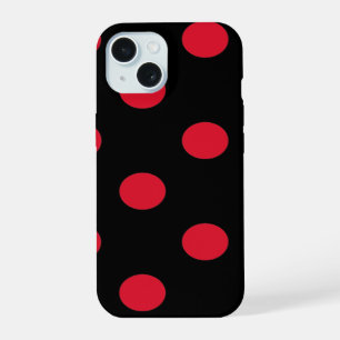 red polka-dots pattern iPhone 15 case