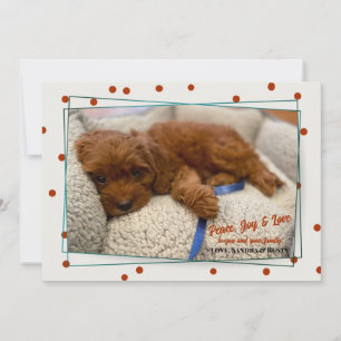 Red Polka Dots Photo Holiday Card