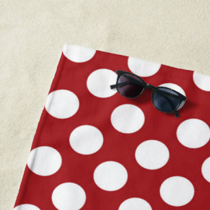 Red Polka Dots, Polka Dot Pattern, Dots, Dotted Beach Towel