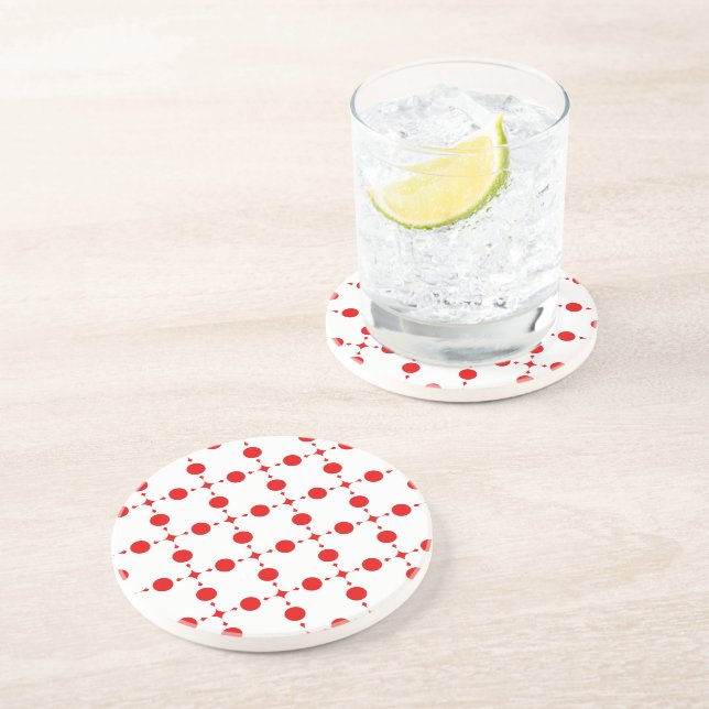 Red Polka Dots, Polka Dot Pattern, Dots, Dotted Coaster (Side)