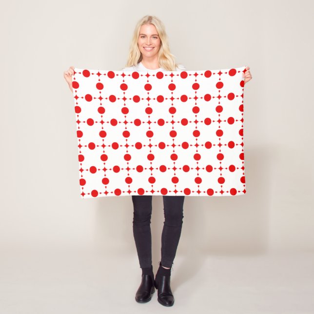Red Polka Dots, Polka Dot Pattern, Dots, Dotted Fleece Blanket (In Situ)