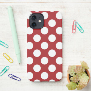 Red Polka Dots, Polka Dot Pattern, Dots, Dotted iPhone 12 Case