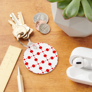 Red Polka Dots, Polka Dot Pattern, Dots, Dotted Key Ring