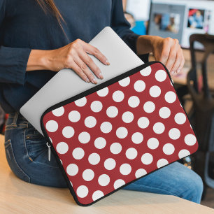 Red Polka Dots, Polka Dot Pattern, Dots, Dotted Laptop Sleeve