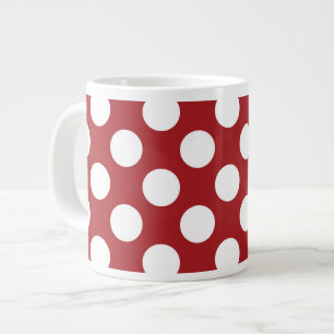 Red Polka Dots, Polka Dot Pattern, Dots, Dotted Large Coffee Mug
