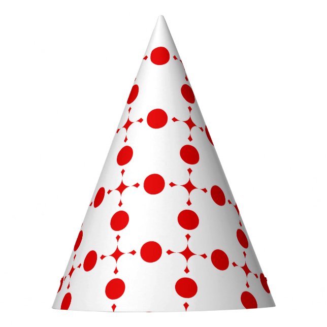 Red Polka Dots, Polka Dot Pattern, Dots, Dotted Party Hat (Front)