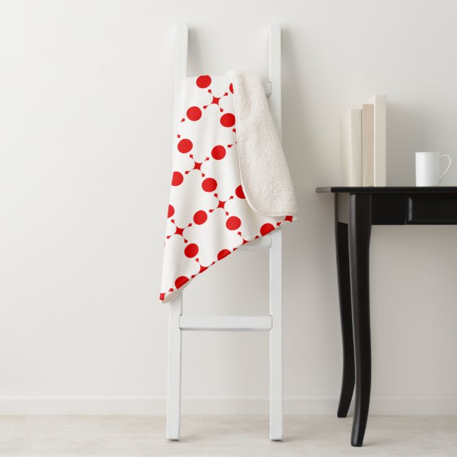 Red Polka Dots, Polka Dot Pattern, Dots, Dotted Sherpa Blanket (In Situ)