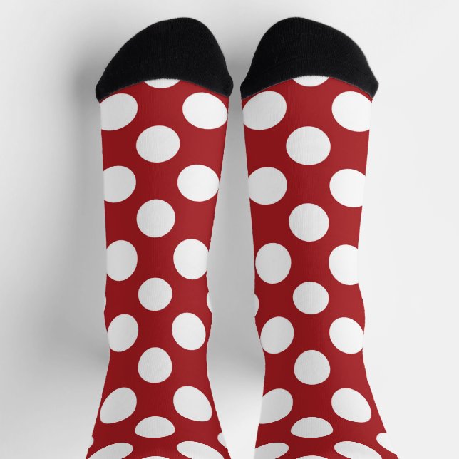 Red Polka Dots, Polka Dot Pattern, Dots, Dotted Socks (Top)