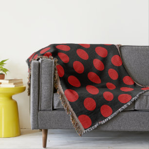 Red Polka Dots, Polka Dot Pattern, Dots, Dotted Throw Blanket