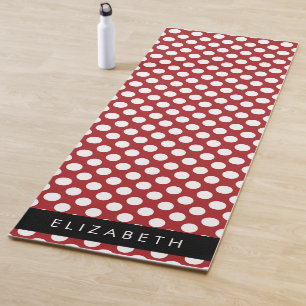 Red Polka Dots, Polka Dot Pattern, Your Name Yoga Mat