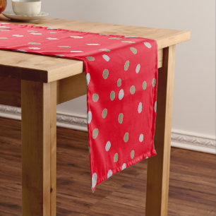 Red Polka Dots  Short Table Runner