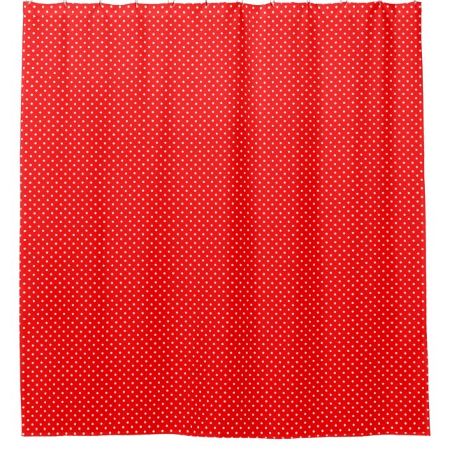Red Polka Dots Shower Curtain (Front)