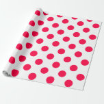 Red Polka Dots White Classic Christmas Template Wrapping Paper<br><div class="desc">Red Polka Dots White Classic Christmas Template Vintage Elegant Matte Wrapping Paper.</div>