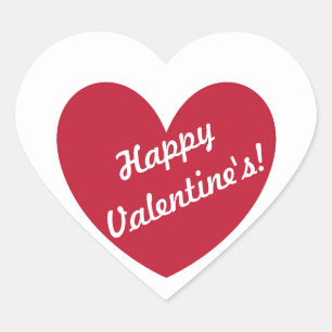 Red polka hearts on white heart sticker