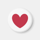 Red polka hearts on white