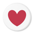 Red polka hearts on white